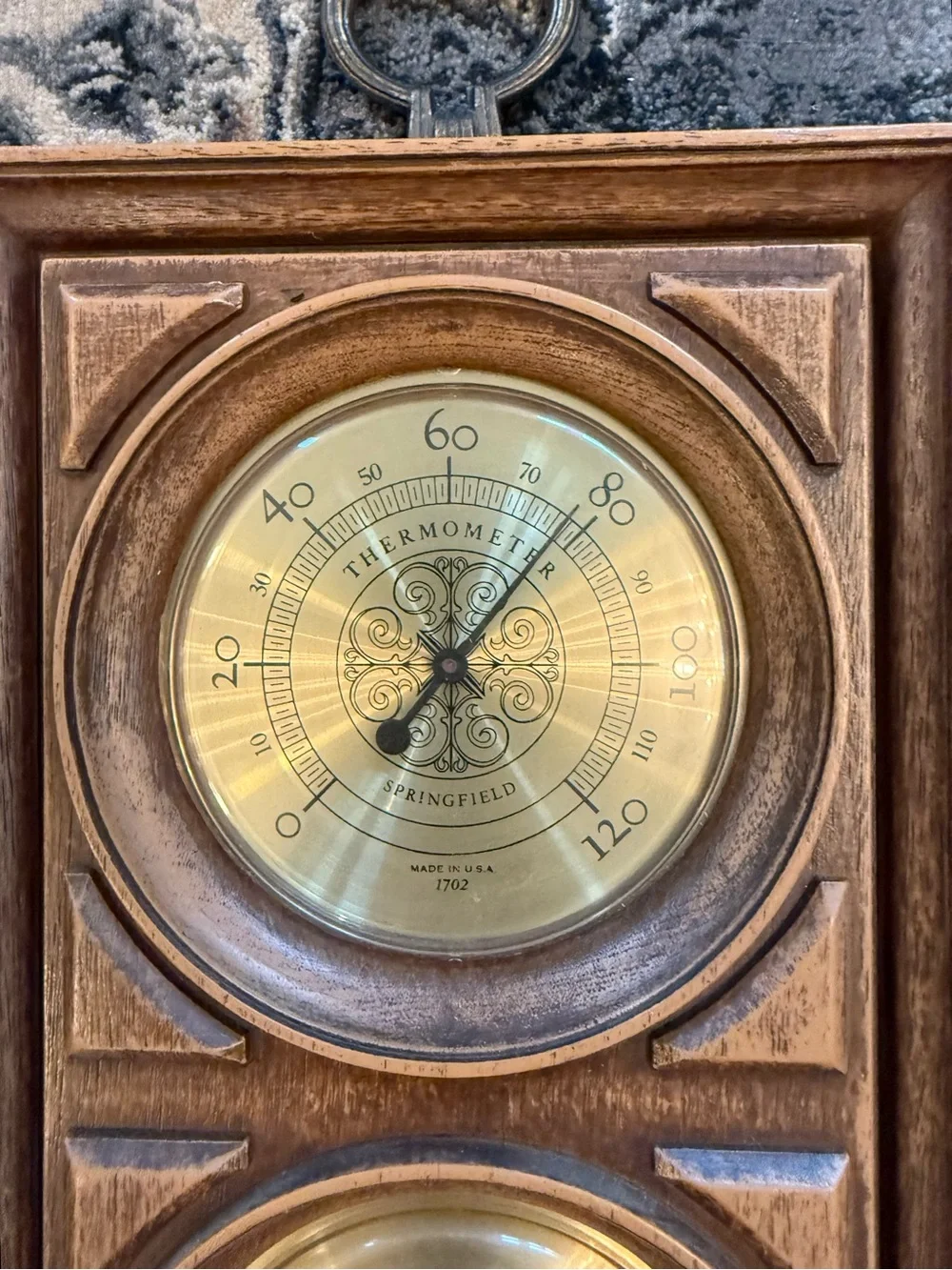 Springfield Mid Century Wall Weather Station Thermometer Barometer Made in USA